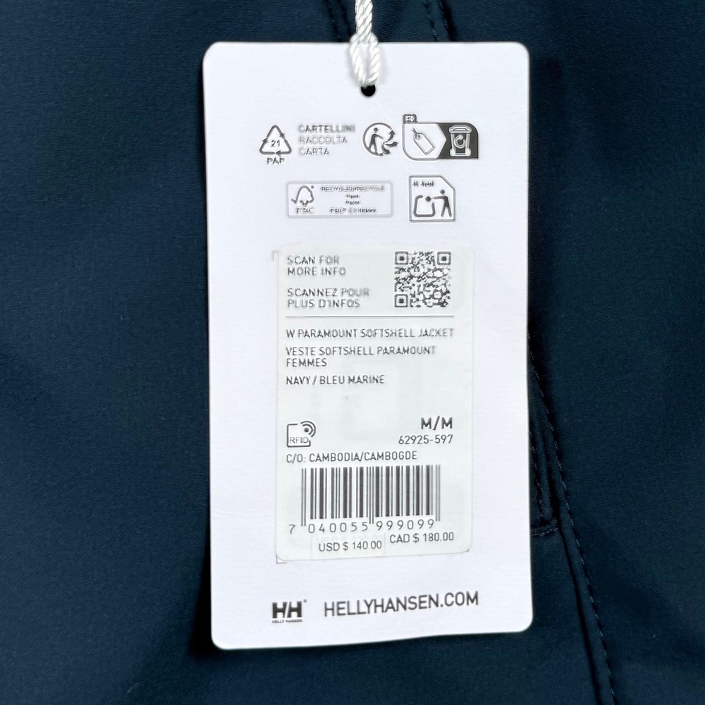NEW Helly Hansen Womens Medium Paramount Softshell Jacket Blue Fleece Full Zip - Picture 7 of 9